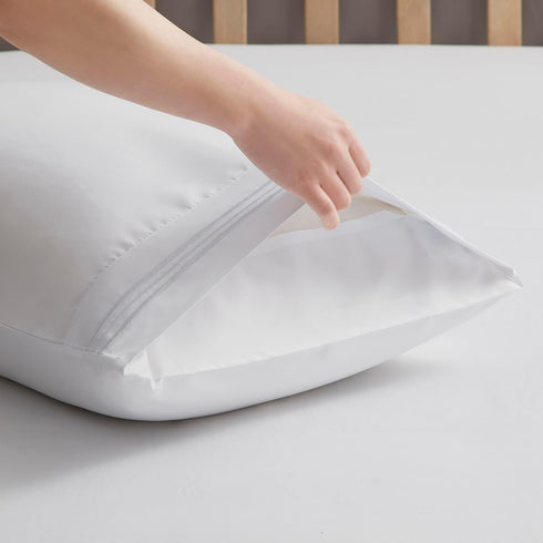 Nestl White King Pillow Cases - 20x40 Inches, Soft Microfiber, Envelope Closure, Set of 2