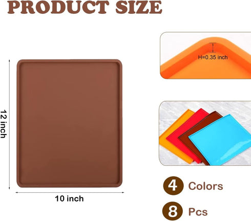 8 PCS Silicone Dehydrator Sheets with Edge for 12" x 13" Trays, Nonstick Silicone Dehydrator Trays Mats, Multi-purpose Reusable for Jerky, Fruit, Meat, Herbs, Vegetables, Crackers by DIYYILIF