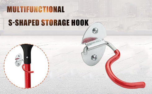S-Type Hook, Wall Mounted Space Saver Organizer Tool Holder with 8 Holders