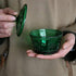 European Retro Nostalgic Three-Dimensional Relief Color Glass Jar with Lid for Candy or Seasoning