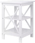 ZENY End Table, Sofa Side End Storage Shelf, Versatile X-Design Wooden Side Table, Living Room, Bedroom, Office