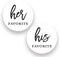 2" Round His Favorite Her Favorite Wedding Favor Stickers, 80 cnt (40 of Each) (Black on White)