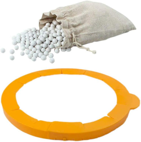 Kamehame Pie Weights, Ceramic 1.2LB, Silicone Pie Crust Protector, Adjustable for 9-11 Inch Pie Pan, Set of 2