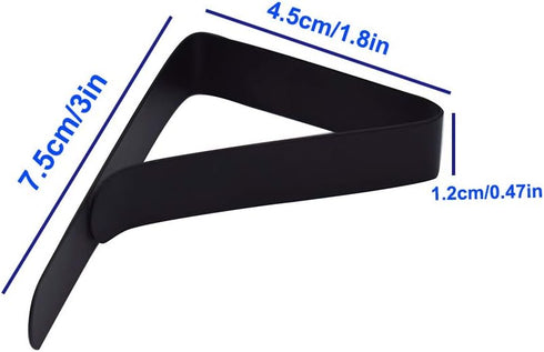 Adjustable Stainless Steel Tablecloth Clips for 1.5 inch Thick Table, Angle Clamps Table Cloth Holders (8, Black, One