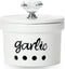 HAOTOP Garlic Keeper with Crystal Lid, 12.5 oz Ceramic Garlic Saver Container for Countertop, Farmhouse Kitchen Decor
