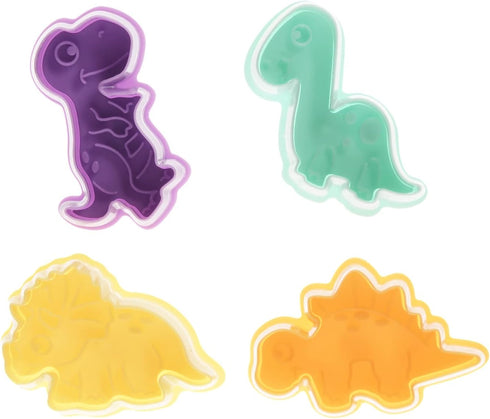 R&M Dinosaur Cookie Stamper, Baby Dinosaur, T-Rex, Stegosaurus, Triceratops, Brontosaurus, 2 Inch, 4 Piece Set
