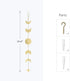 Mkono Moon Phase Wall Hanging Metal Boho Decor, Vertical Chic Moon Garland for Bedroom Living Room Office, Gold