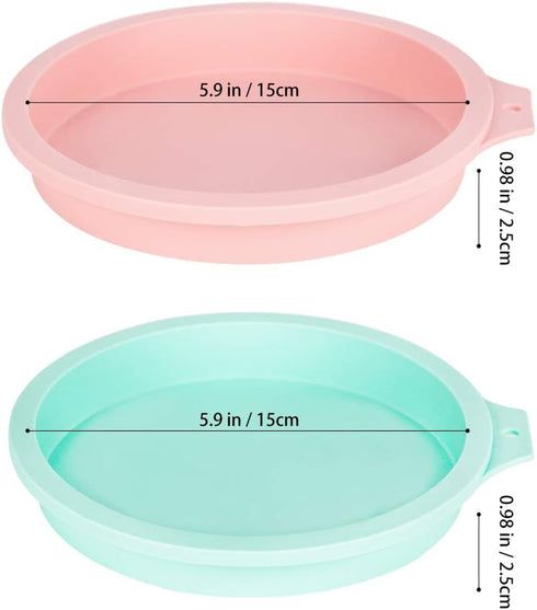 6-Inch Silicone Round Cake Pan Baking Mold, Non-Stick Silicone, Pack of 4 for DIY Rainbow Cakes