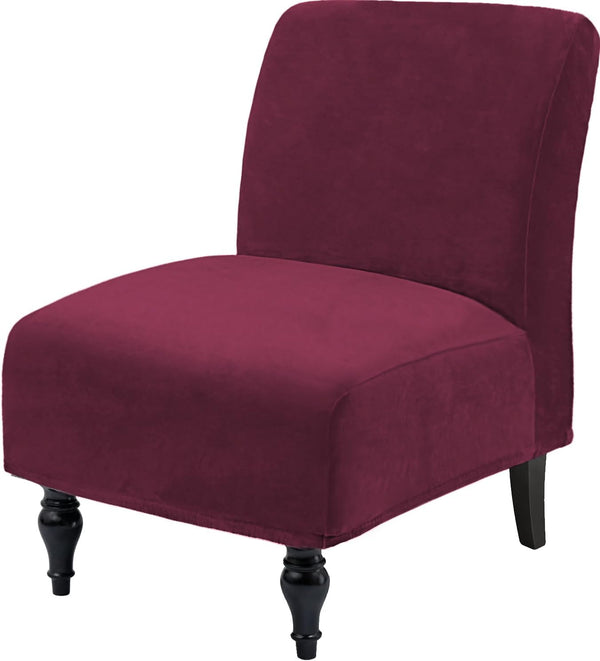 TOPYUMH Velvet Accent Chair Covers High Stretch Armless Chair Slipcovers, Removable Furniture Protector