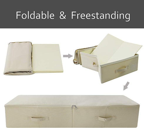 39.4" Ultra-Length Foldable & Washable Underbed Storage Organizer - Ideal for Clothing, Shoes, Bedding (Black Gray)