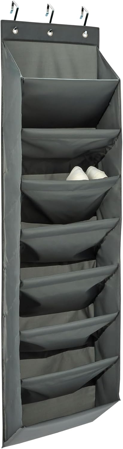 Amazon Basics 8 Tier Over the Door Shoe Organizer, Large Capacity Space
