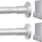 Matte Silver Shower Curtain Rod, 1 Inch Diameter Stainless Steel Adjustable Spring Tension Rods 32 to 68"