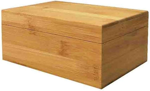 Zhou Bamboo Natural Storage Box with Cover, Unpainted Wooden Gift Box, 6.3x4.72x2.76 inch