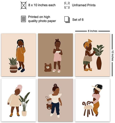 African American Baby Girl Room Decor - Black Girls Bedroom Decor - Baby Nursery Decor - Little Girls Bedroom Wall Art