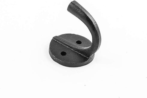 Renovators Supply Manufacturing Black Wrought Iron Wall Coat Hook - Durable 1.6" L Single Hooks for Towel, Kitchenware,