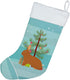 Caroline's Treasures BB9336CS Teal Fireplace Hanging Rex Rabbit Christmas Stocking, Family Holiday Decorations
