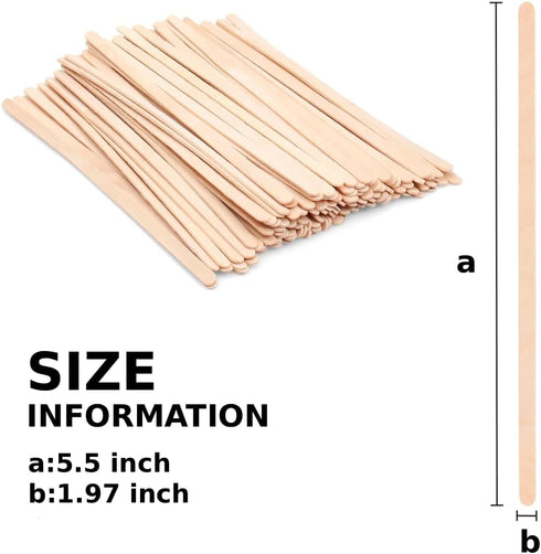 5.5 Inch 200 Count Wooden Coffee Stir Sticks, Premium Natural Birch Wood Stirrers for Coffee Bar Accessories
