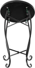 2) Vasitelan Outdoor Patio Side Table Outdoor Accent Table Bistro Coffee End Small Porch Table Indoor Round Glass