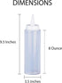 Nozzle 8-Ounce, Set 2 HIC Kitchen Refillable Squeeze Bottles with Caps, Clear, BPA Free