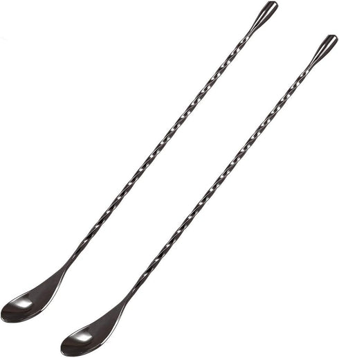 12 Inches Mixing Spoon, Stainless Steel Spiral Pattern Bar Spoon for Cocktail Shaker Tall Cups