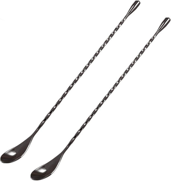 12 Inches Mixing Spoon, Stainless Steel Spiral Pattern Bar Spoon for Cocktail Shaker Tall Cups