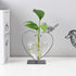 Bulb Marbrasse Desktop Glass Vase, Glass Vases for Holder, Creative Bird with Heart Planter Vase, Plant Terrarium Metal