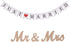 VIOPVERY Mr and Mrs Sign & Just Married Banner, Large Wooden Letters for Wedding Table, Photo Props for Anniversary