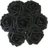 Artificial Flowers - 50PCS Real Looking Black Fake Roses with Stem for DIY Wedding Bouquets, Home Decorations
