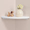 Gieanoo White Corner Wall Shelf 9inch Solid Oak Wood Floating Corner Shelf