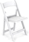VINGLI White Resin Folding Chair with Padded Cushion, Set of 1, Plastic
