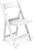 VINGLI White Resin Folding Chair with Padded Cushion, Set of 1, Plastic