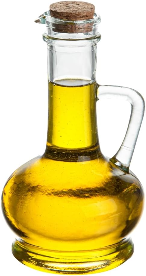 8-Ounce 1 Restaurantware RW Base Olive Oil Dispenser Kitchen Oil Dispenser Bottle - With Cork Lid Non-Leaking Clear