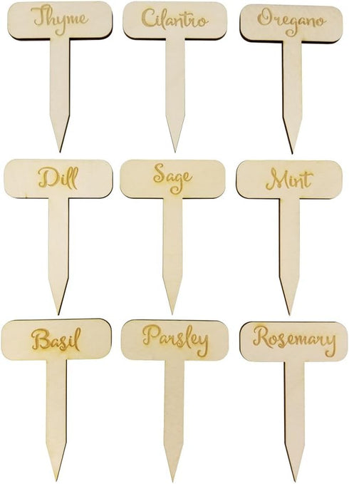 Herb Garden Markers - Set of 9 - Rustic Gardener Gift -