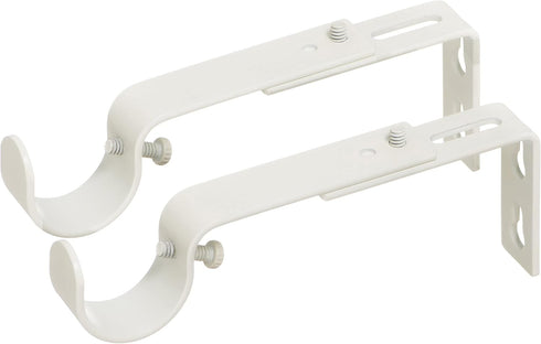 Ivilon Adjustable Brackets for Curtain Rods - Set of 2 for 1 or 1 1/8 Inch Rods - Ivory