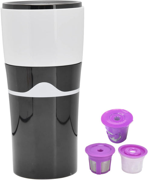 Zerodis Portable Drip Coffee Maker, 450ML for Office Camping, Hot and Cold Brew for K Cup Capsules