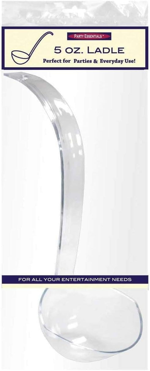 Party Essentials N512 Clear Hard Plastic 5-Ounce Punch Bowl with Serving Ladle, 1-Count