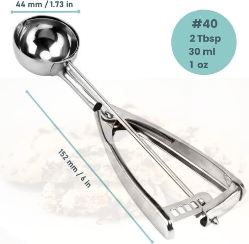 Cookie Scoop, Ice Cream Scoop,18/8 Stainless Steel, Cookie Scoops for Baking, 2Tbsp/ 30ml/ 1oz Cookie Dough Scoop, Ice Cream Scooper with Trigger Release, Cookie Scooper for Baking(#40)…