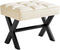 IBUYKE Small 12" H Footrest Stool, Square PU Foot Stool with Metal