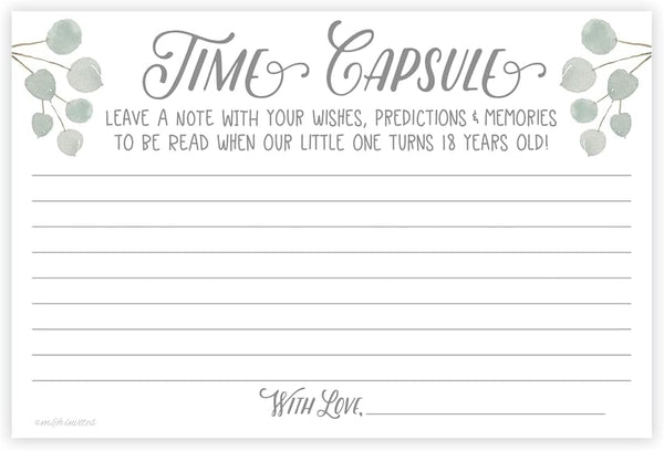 m&h invites Time Capsule Message Cards - 50 Count for Baby Shower or 1st Birthday Game Activity
