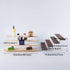 PACKGILO 1 Pack 4 16*10.6*6.3 inches Large Tier Acrylic Display Stand for Figures Wooden Risers Display Case for Craft