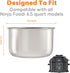 Goldlion Stainless Steel Inner Pot for Ninja Foodi 6.5 Quart, Replacement Insert Liner for Cooking Accessories