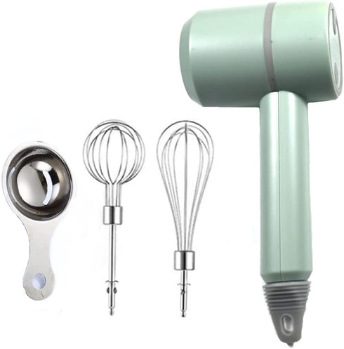 Hand Mixer, Portable Electric Cordless Handheld Mixer, 3-speed USB Rechargeable with Twin Mixer Whips and Egg Separator
