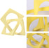 DOVDOV Geometric Cube Knot Decorations, Abstract Geometric Statue, Yellow Home Decor Accents for Room Office Shelf