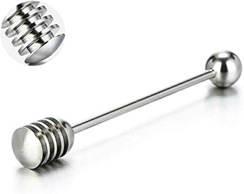 Honey and Syrup Dipper Stick Server, 304 Stainless Steel Wand for Honey Pot, 6.3 Inch