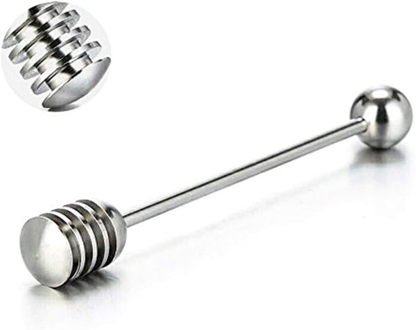 Honey and Syrup Dipper Stick Server, 304 Stainless Steel Wand for Honey Pot, 6.3 Inch