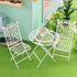 Set 1:12 Dollhouse Miniature Bistro Table & Chairs Accessories Metal Scale Miniatures White Coffee/Tea Furniture Fairy