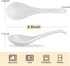 Porcelain Soup Spoons Set of 4, Ceramic Chinese Soup Spoons 6.6 Inch, Asian Soup Spoons, Japanese Ramen Spoons, White