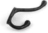 Renovators Supply Manufacturing Black Wrought Iron Double Hooks, 5 in. Long, Rustic Entry Way Hat Or Jacket Hanger,