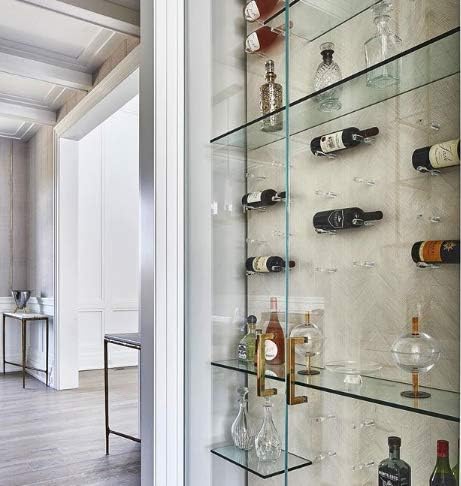 VintageView Vino Pins, Acrylic Wall Mounted Wine Bottle Rack for Wood Surfaces, Stylish Modern Wine Storage with Label