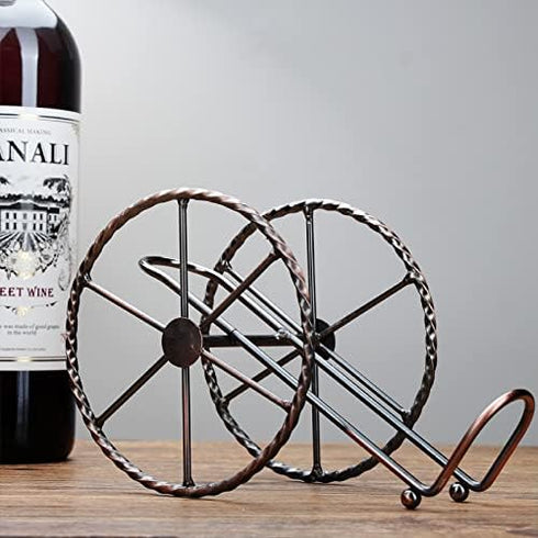 Countertop Wine Rack for Wine Storage, Red Bronze Metal Rack for Living Room, Dining Room, and Wine Cellar